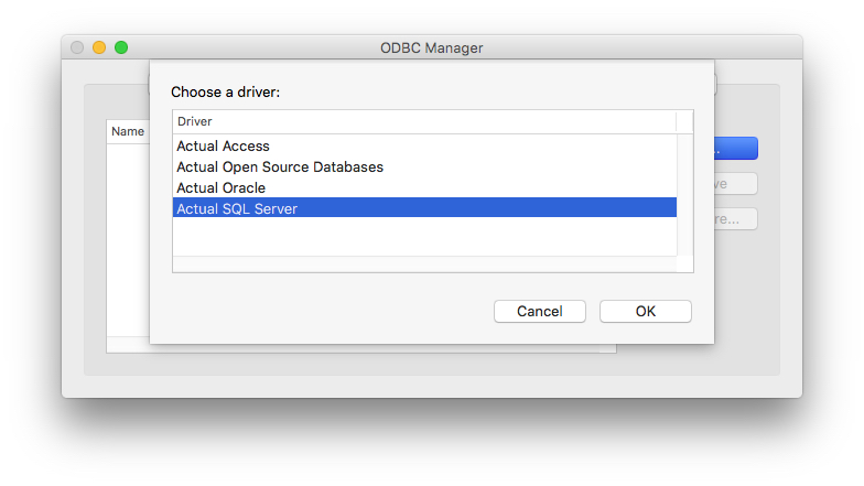 mac odbc driver for open source databases